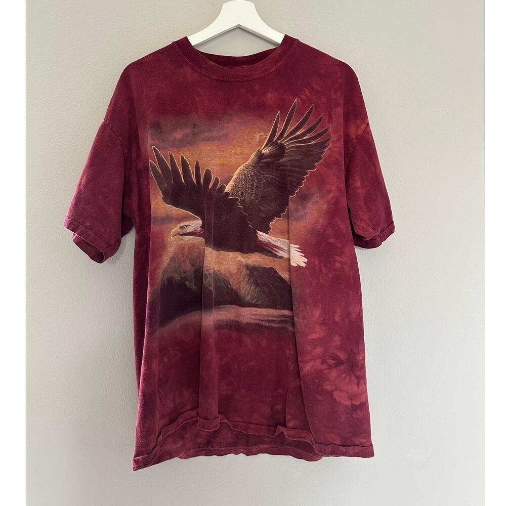 Vintage The Mountain Lizard Burgundy Red Tie Dye size Large
